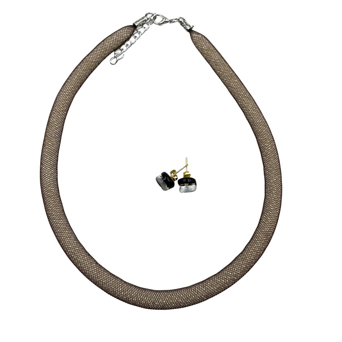 Schmuckset: Halskette &amp; Ohrstecker, Murano Glas