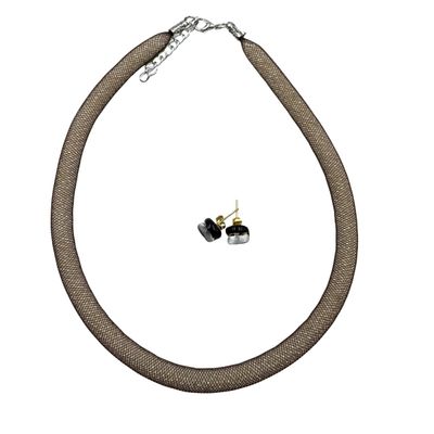 Schmuckset: Halskette &amp; Ohrstecker, Murano Glas