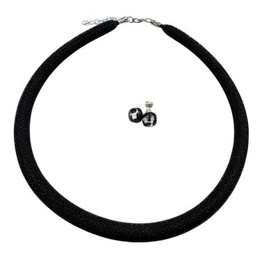 Schmuckset: Halskette &amp; Ohrstecker, Murano Glas