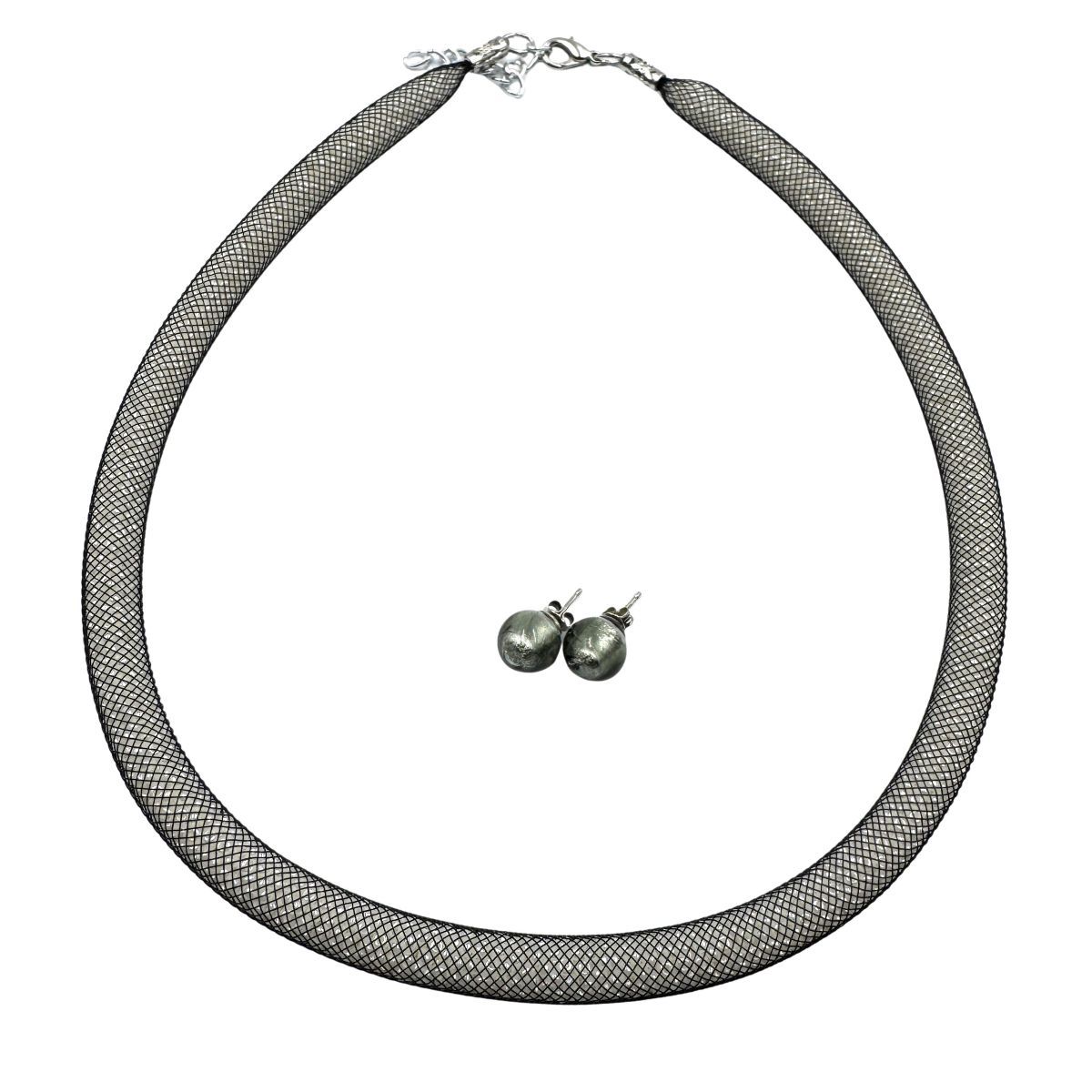 Schmuckset: Halskette &amp; Ohrstecker, Murano Glas