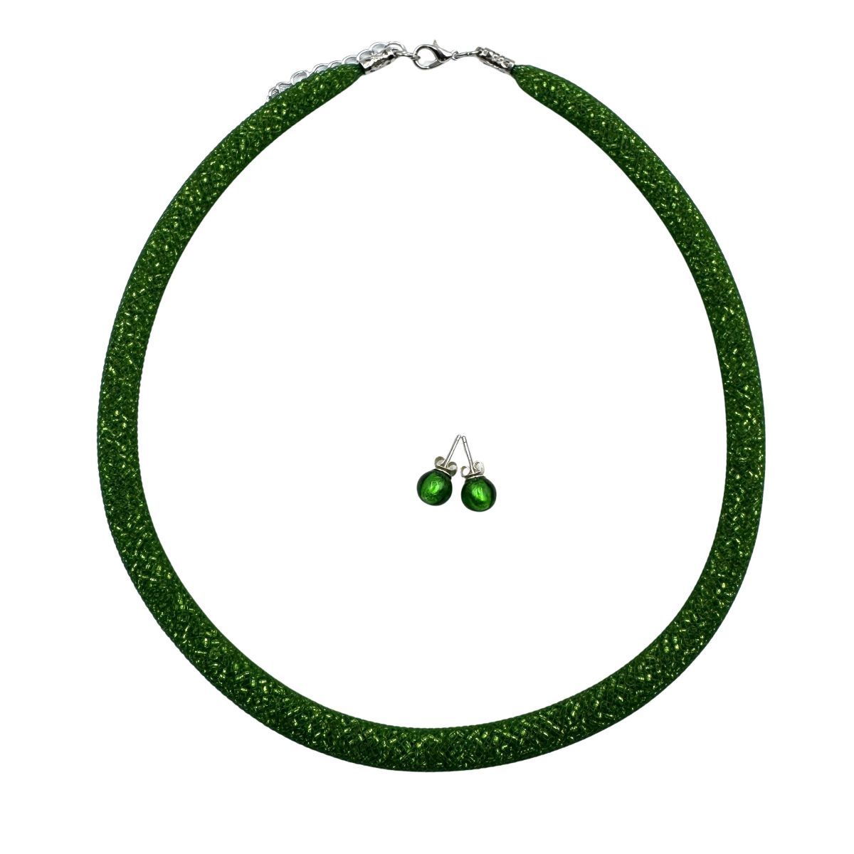 Schmuckset: Halskette &amp; Ohrstecker, Murano Glas