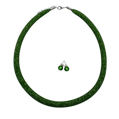 Schmuckset: Halskette &amp; Ohrstecker, Murano Glas