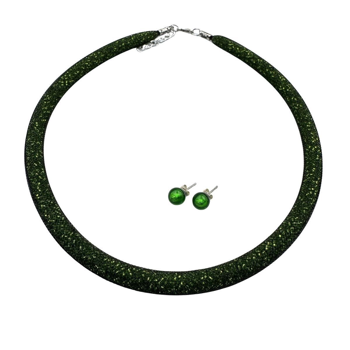 Schmuckset: Halskette &amp; Ohrstecker, Murano Glas