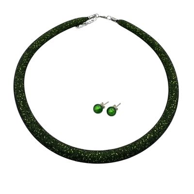 Schmuckset: Halskette &amp; Ohrstecker, Murano Glas