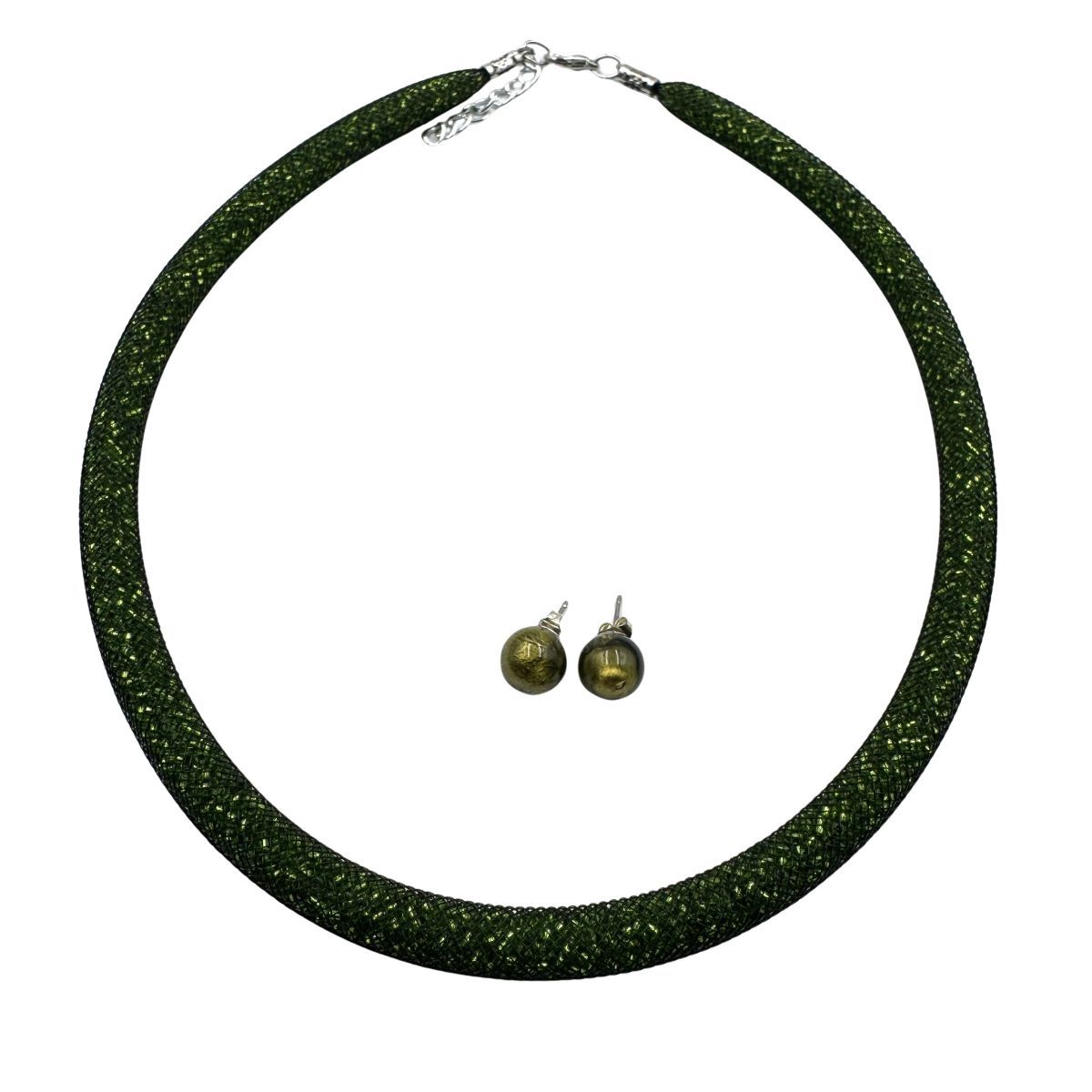 Schmuckset: Halskette &amp; Ohrstecker, Murano Glas