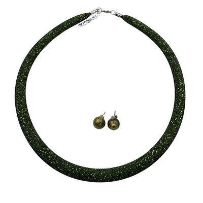 Schmuckset: Halskette &amp; Ohrstecker, Murano Glas