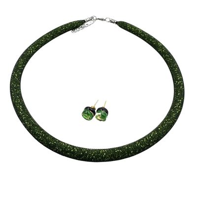 Schmuckset: Halskette &amp; Ohrstecker, Murano Glas