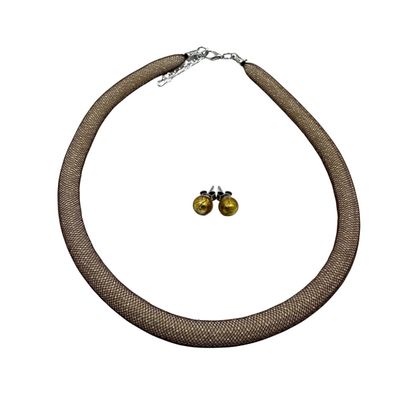 Schmuckset: Halskette &amp; Ohrstecker, Murano Glas