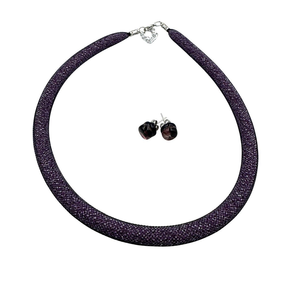 Schmuckset: Halskette &amp; Ohrstecker, Murano Glas