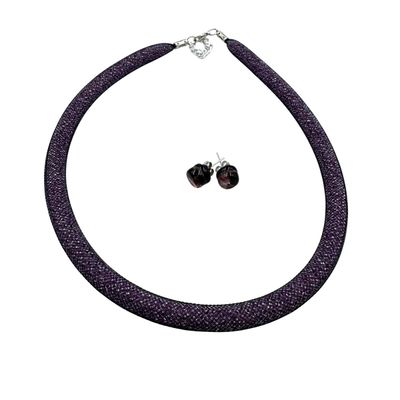 Schmuckset: Halskette &amp; Ohrstecker, Murano Glas