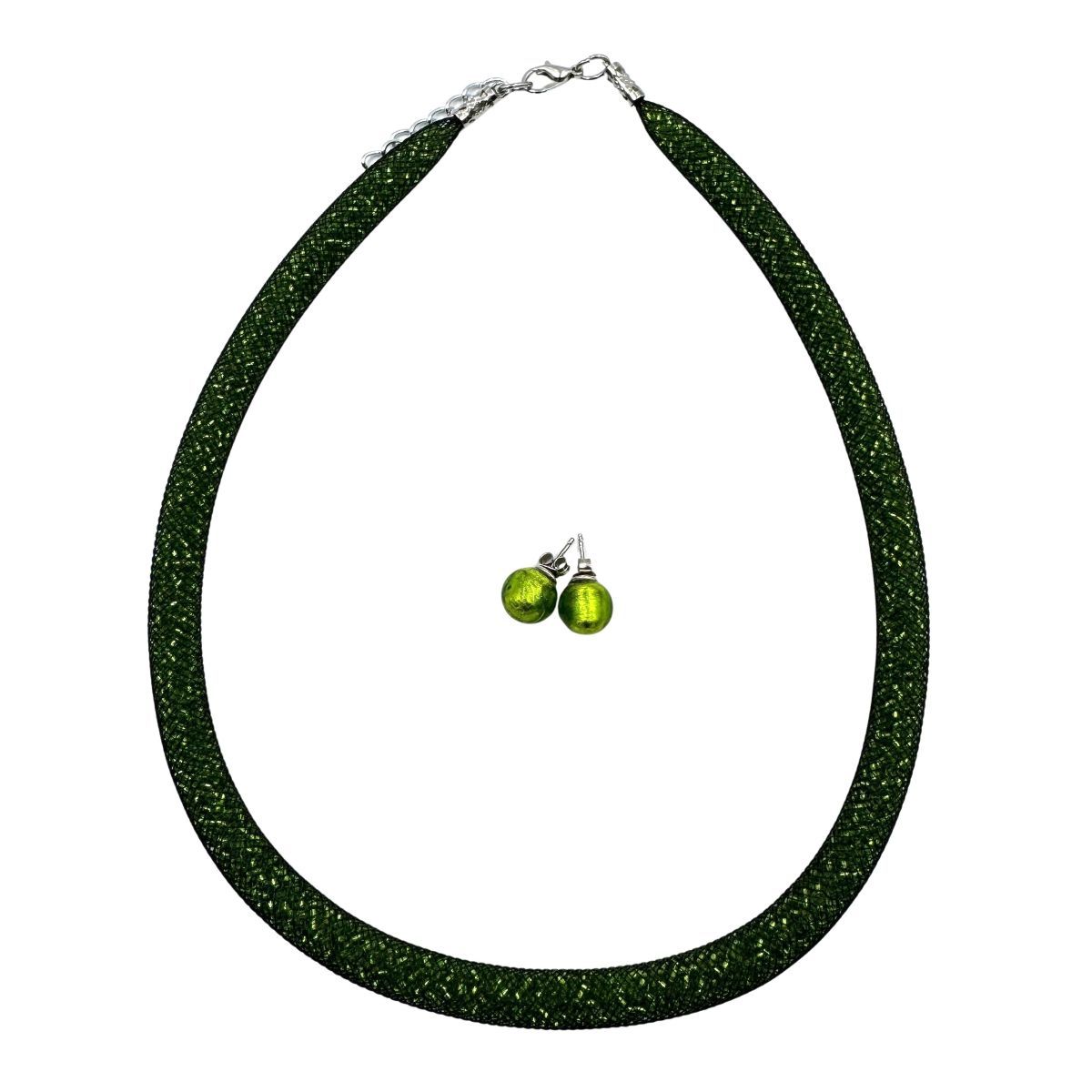 Schmuckset: Halskette &amp; Ohrstecker, Murano Glas