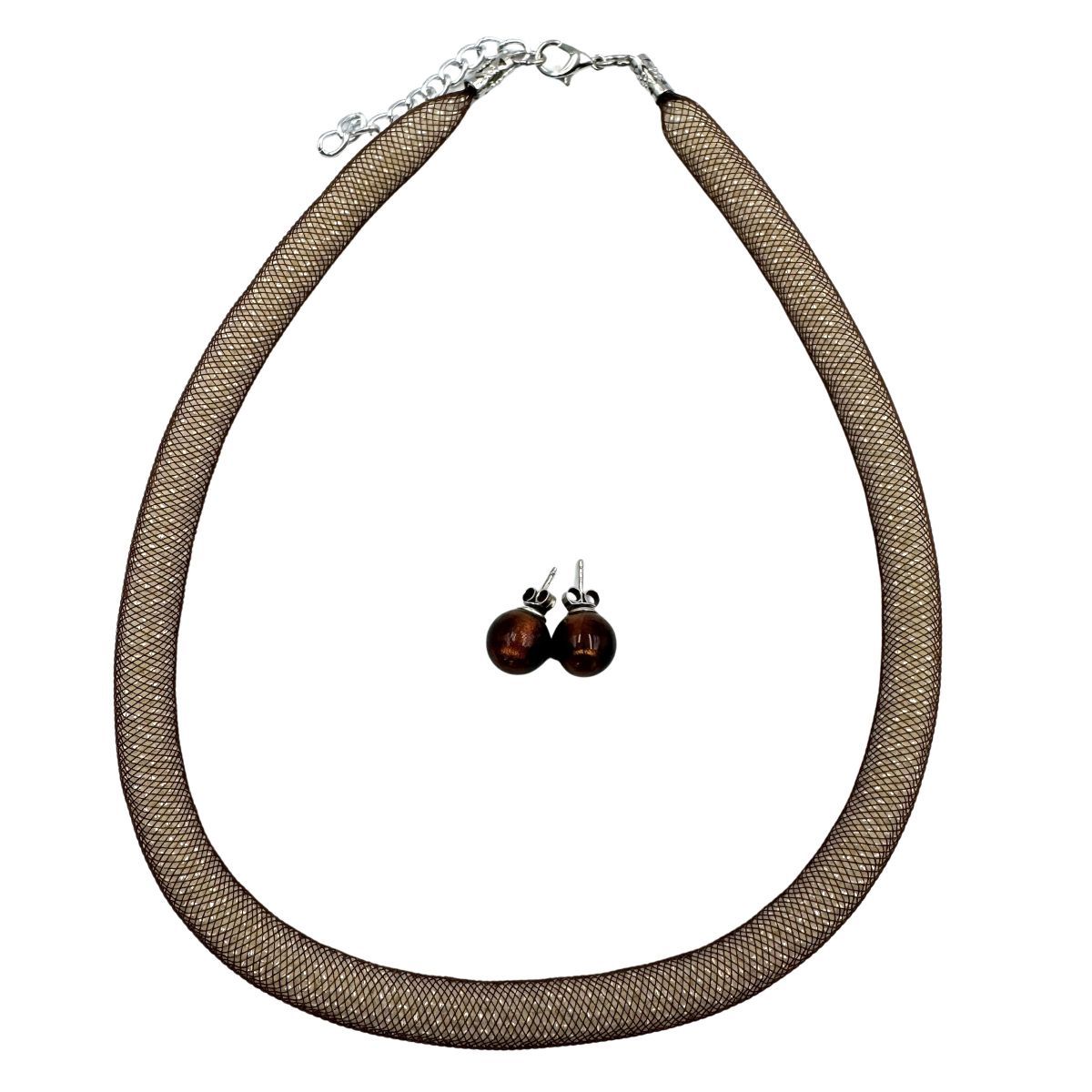 Schmuckset: Halskette &amp; Ohrstecker, Murano Glas