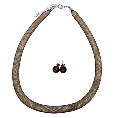 Schmuckset: Halskette &amp; Ohrstecker, Murano Glas