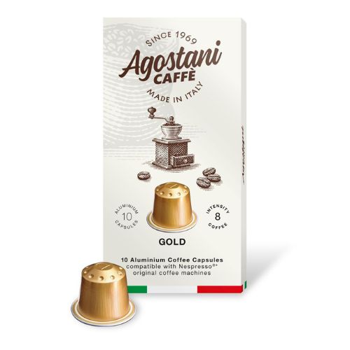 Capsules en aluminium Caffè Agostani Best GOLD compatibles avec Nespresso