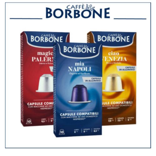 Borbone – Capsules Nespresso Aluminium,  Naples Palerme Venise 10 pcs