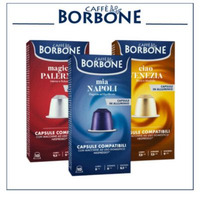 Borbone – Capsules Nespresso Aluminium,  Naples Palerme Venise 10 pcs