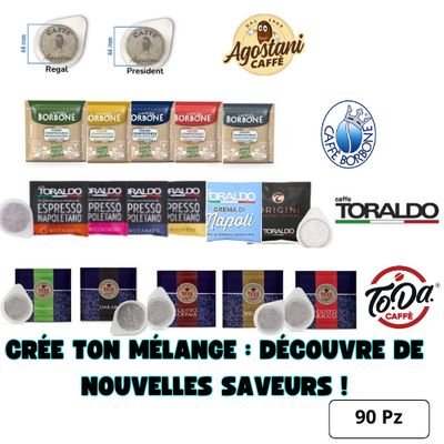 Dosettes Pads 44 Dégustation Café : Votre Mix Sur Mesure 90 Pz Dosettes Pads 44 Dégustation Café : Votre Mix Sur Mesure 90 Pz