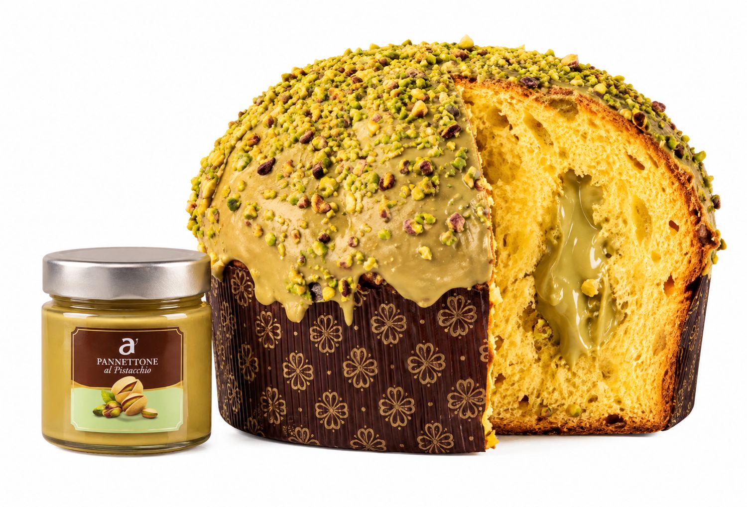 Panettone au Pistache — avec crème de pistache
