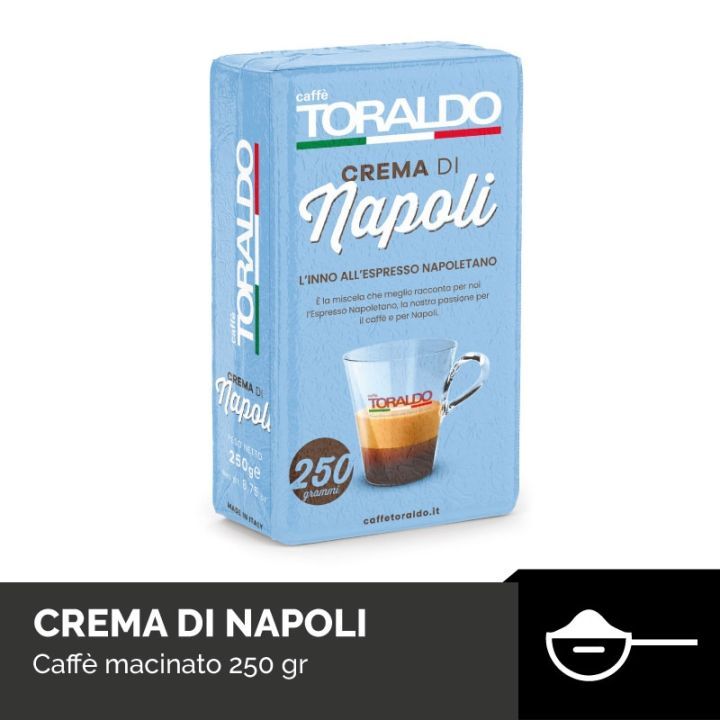 Caffè Toraldo Miscela Crema di Napoli – Macinato per Moka (250g)