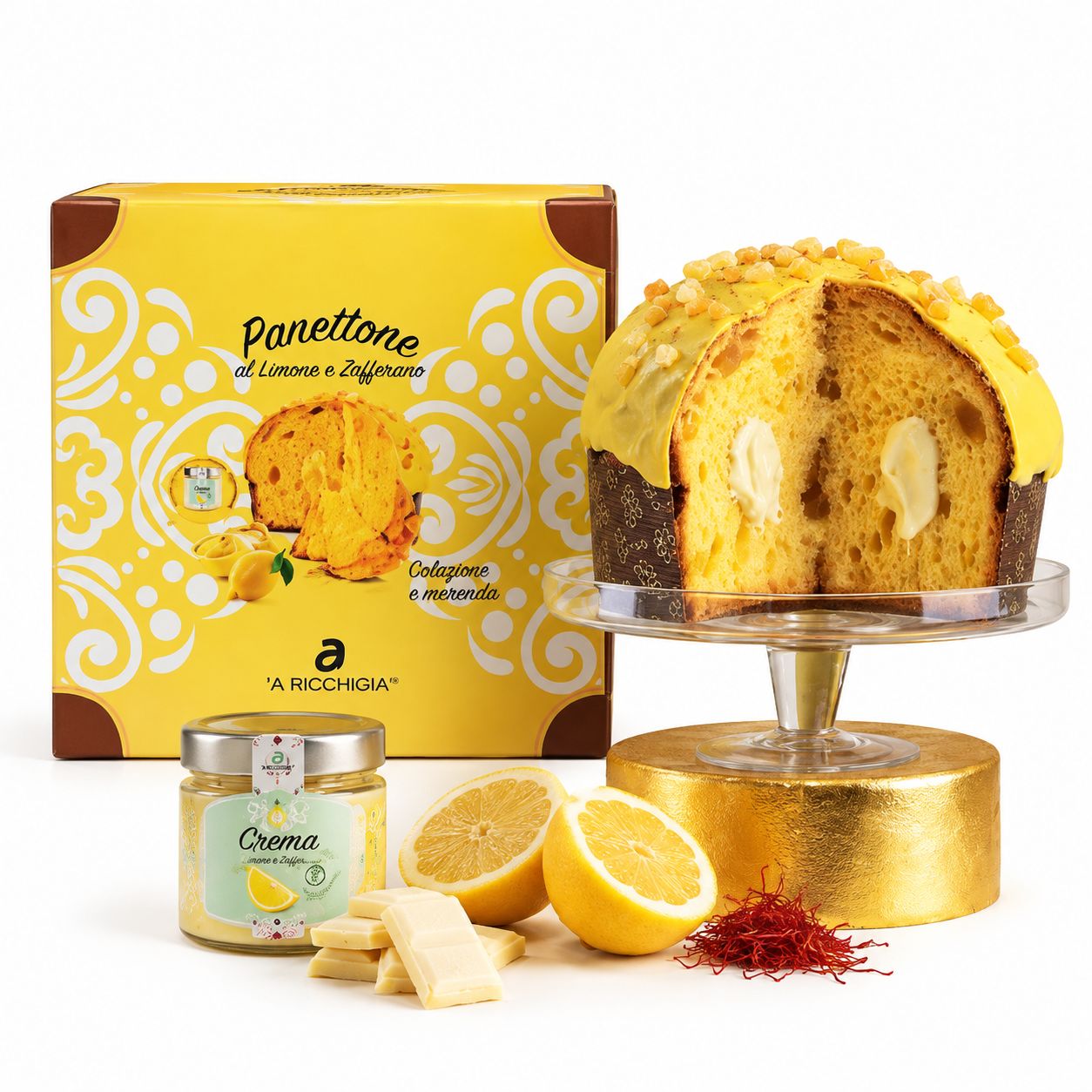 Panettone au Citron &amp; Safran — avec crème à tartiner