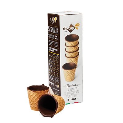 Chocup Mini 30ml: Bicchierini in Wafer e Cioccolato Fondente (Pack 5 pz