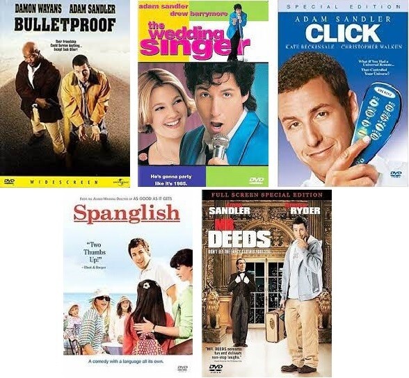 Adam Sandler 5 Film Collection (DVD) Complete Title Listing In Description