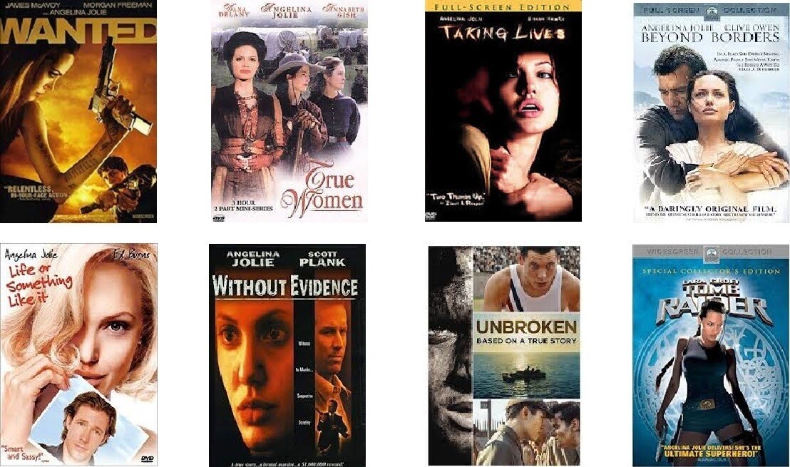 Angelina Jolie 8 Film Collection (DVD) Complete Title Listing In Description