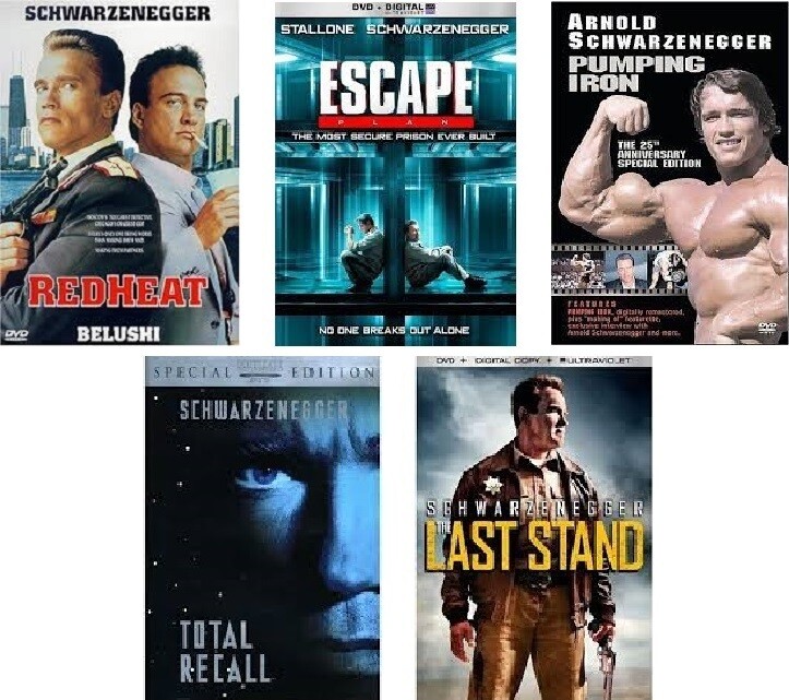 Arnold Schwarzenegger 5 Film Collection (DVD) Complete Title Listing In Description