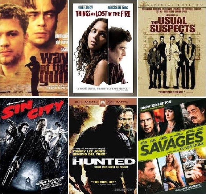 Benicio Del Toro 6 Film Collection (DVD) Complete Title Listing In Description
