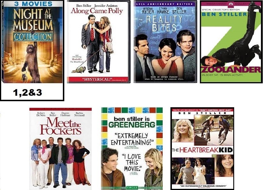 Ben Stiller 9 Film Collection (DVD) Complete Title Listing In Description