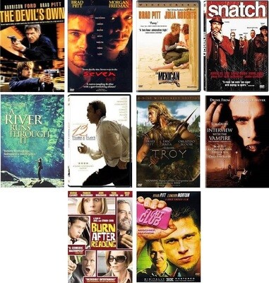 Brad Pitt 10 Film Collection (DVD) Complete Title Listing In Description