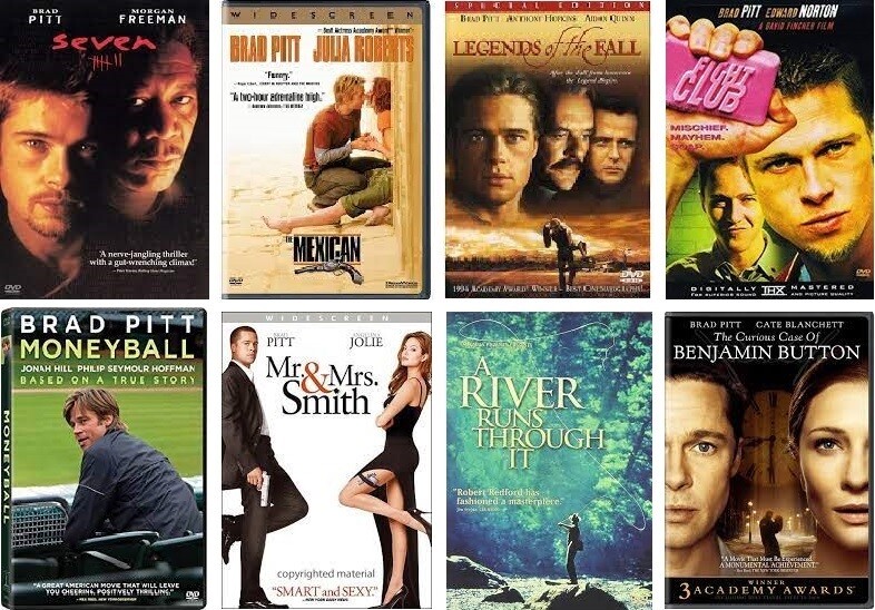 Brad Pitt 8 Film Collection (DVD) Complete Title Listing In Description