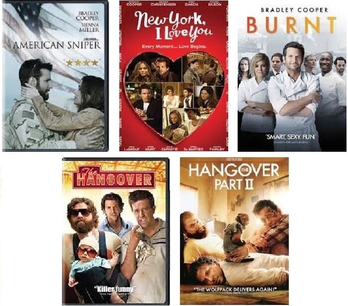 Bradley Cooper 5 Film Collection (DVD) Complete Title Listing In Description