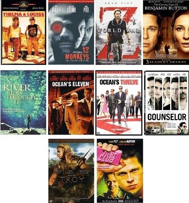 Brad Pitt 10 Film Collection (DVD) Complete Title Listing In Description Brad Pitt 10 Film Collection (DVD) Complete Title Listing In Description