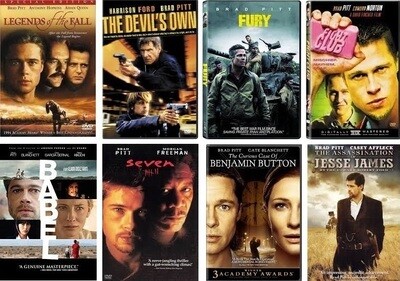 Brad Pitt 8 Film Collection (DVD) Complete Title Listing In Description Brad Pitt 8 Film Collection (DVD) Complete Title Listing In Description