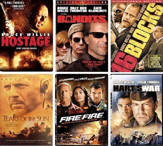 Bruce Willis 6 Film Collection (DVD) Complete Title Listing In Description