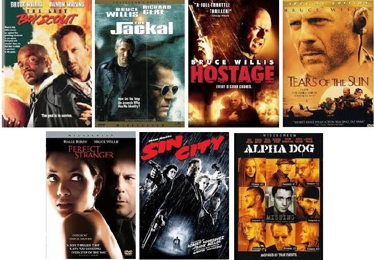 Bruce Willis 7 Film Collection (DVD) Complete Title Listing In Description
