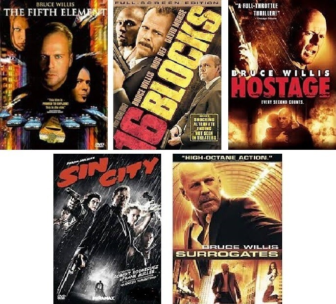Bruce Willis 5 Film Collection (DVD) Complete Title Listing In Description