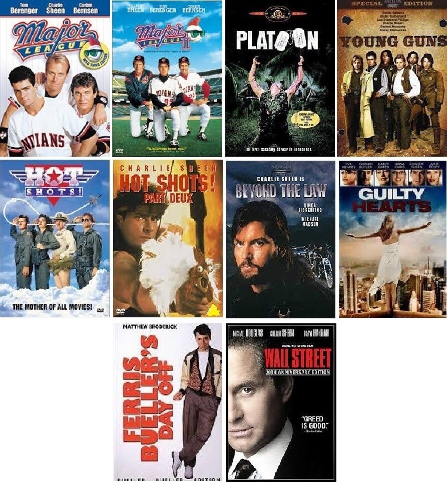 Charlie Sheen 10 Film Collection (DVD) Complete Title Listing In Description