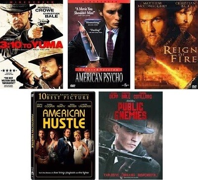 Christian Bale 5 Film Collection (DVD) Complete Title Listing In Description.