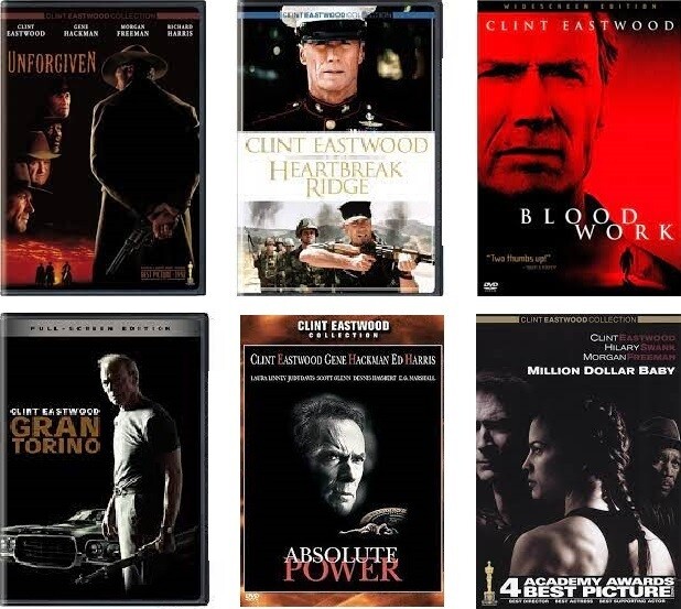 Clint Eastwood 6 Film Collection (DVD) Complete Title Listing In Description