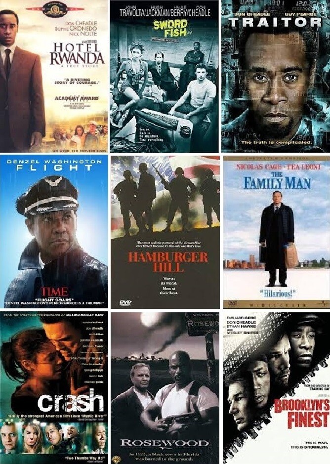 Don Cheadle 9 Film Collection (DVD) Complete Title Listing In Description.