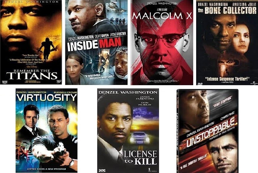 Denzel Washington 7 Film Collection (DVD) Complete Title Listing In Description