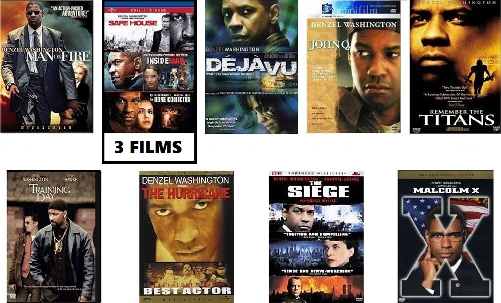 Denzel Washington 11 Film Collection (DVD) Complete Title Listing In Description