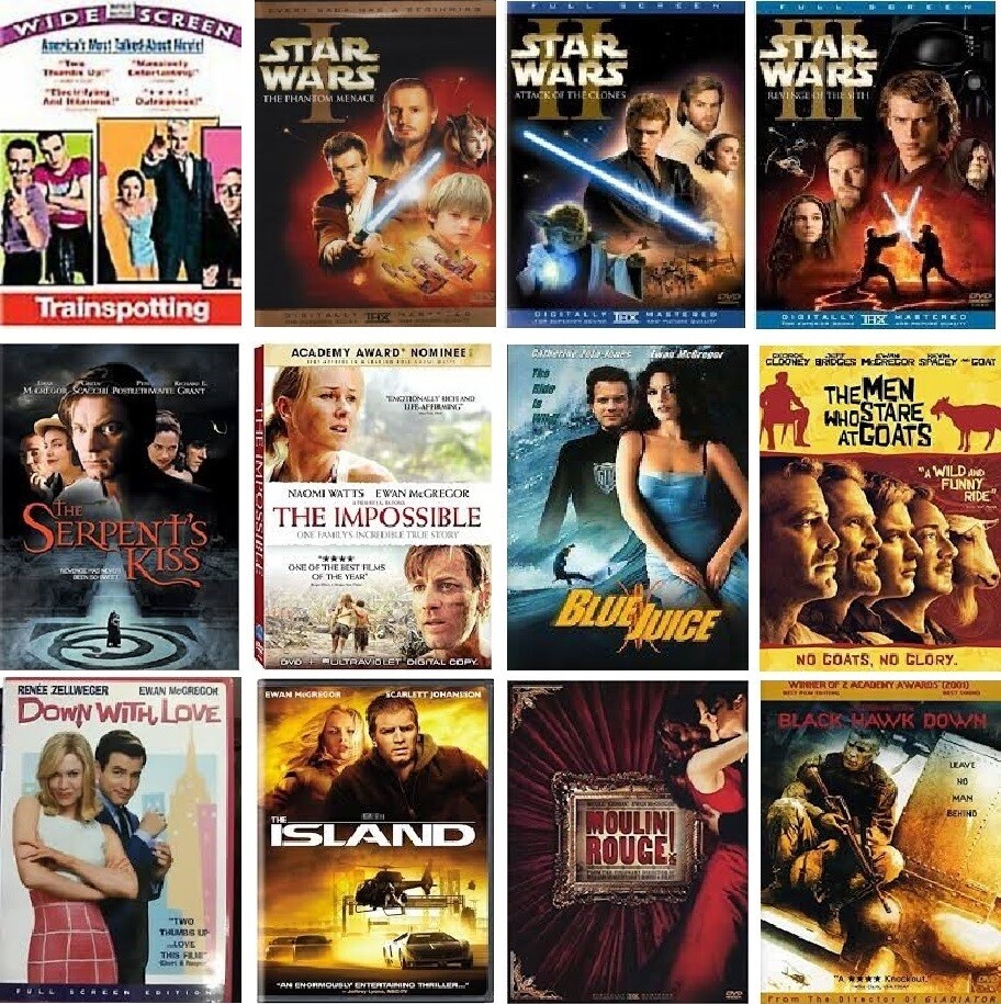 Ewan McGregor 12 Film Collection (DVD) Complete Title Listing In Description