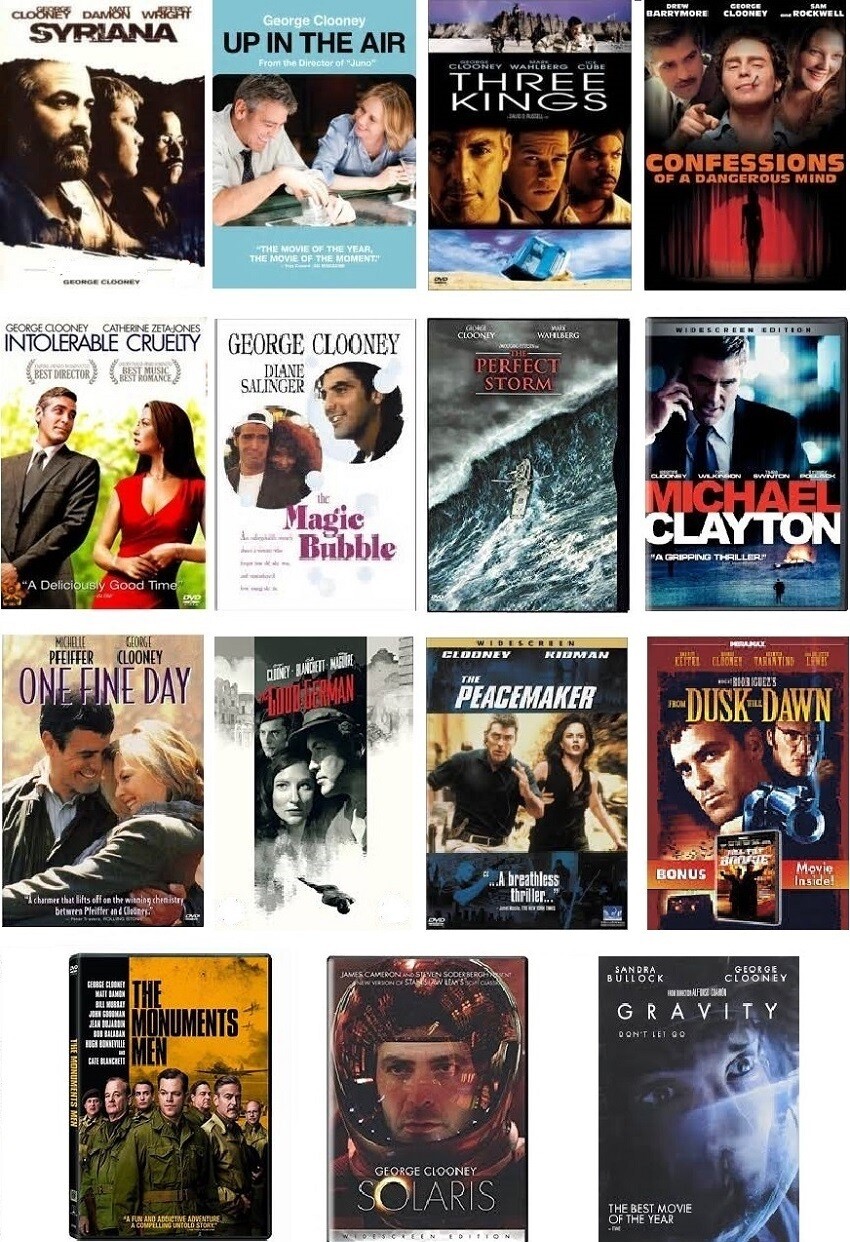 George Clooney 15 Film Collection (DVD) Complete Title Listing In Description