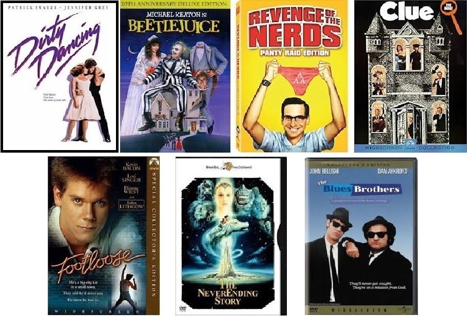 I Love The 80's 7 Film Collection (DVD) Complete Title Listing In Description