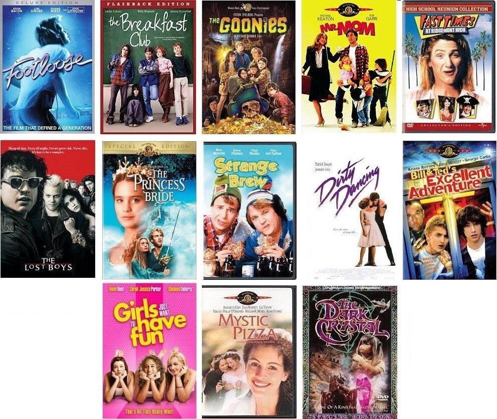 I Love The 80's 13 Film Collection (DVD) Complete Title Listing In Description.