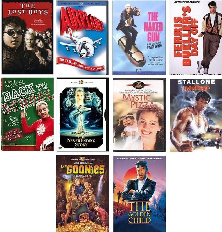 I Love The 80's 10 Film Collection (DVD) Complete Title Listing In Description