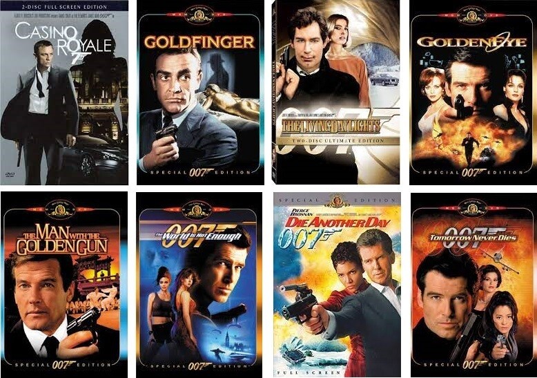 James Bond 007 8 Film Collection (DVD) Complete Title Listing In Description